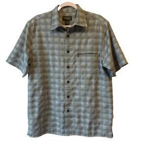 Eddie Bauer Relaxed Fit Men’s M Moisture Wicking Short Sleeve Plaid Shirt Hiking